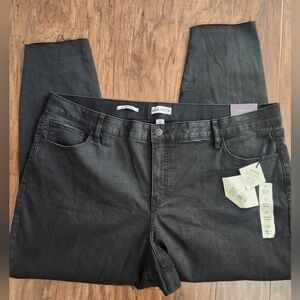 Ava & Viv Black Mid Rise Skinny Comfort Waist Fitted Hip Womens Jeans Plus Size